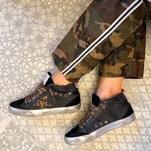 GOLDEN GOOSE Midstar LEOPARD Star METALLIC Sole Sneakers 7/37